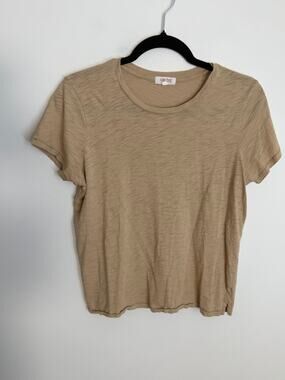Goldie tan slub-knit crewneck short-sleeve t-shirt size medium